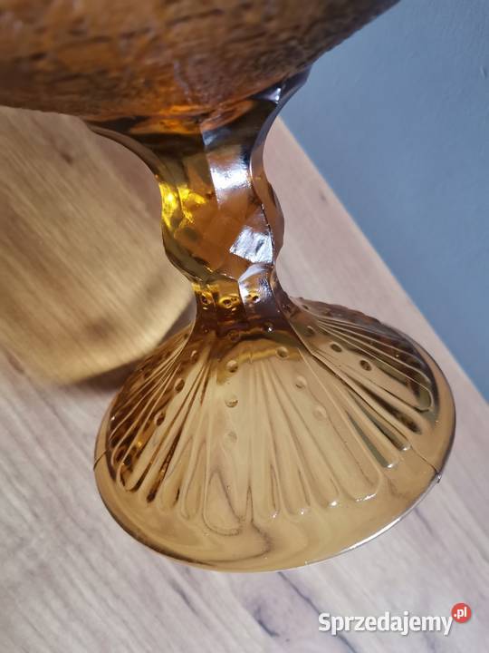 Stara nieużywana owocarka Girlandy szkło miodowe sprzedam