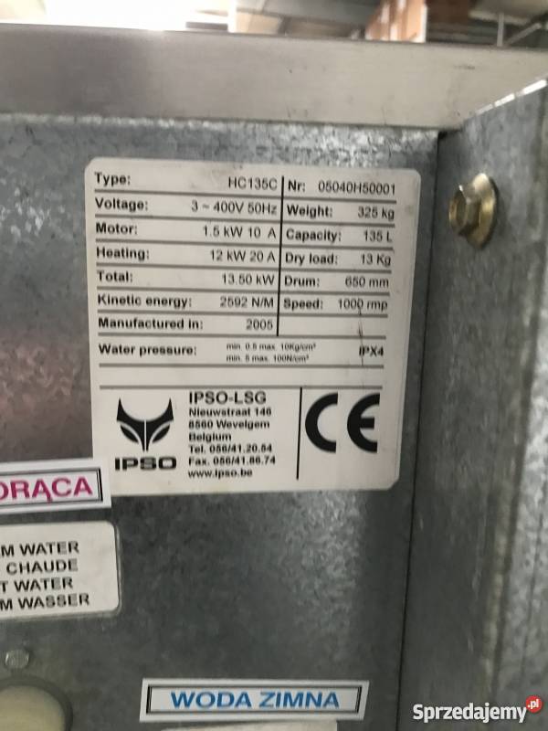 PRALNIA PRALNICA PRALKA PRALNICOWIRÓWKA IPSO Masłów Pierwszy sprzedam