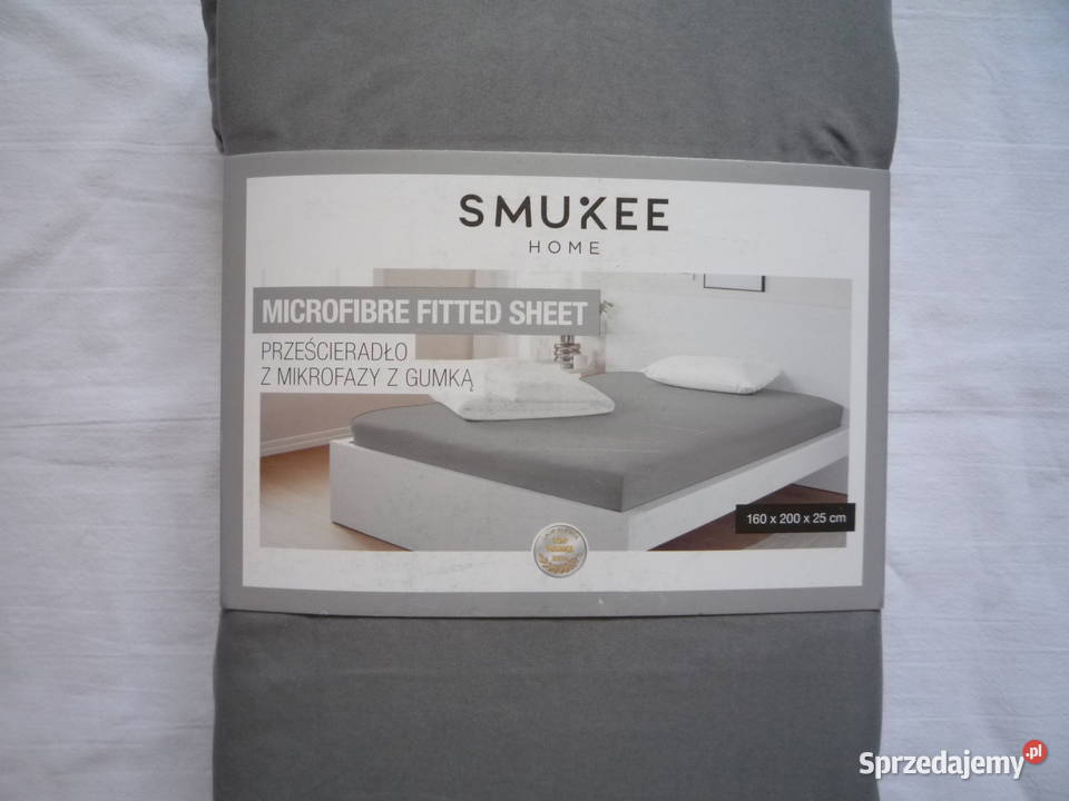 Smukee Szare Mikrofaza Prześcieradło z gumką Szczecin