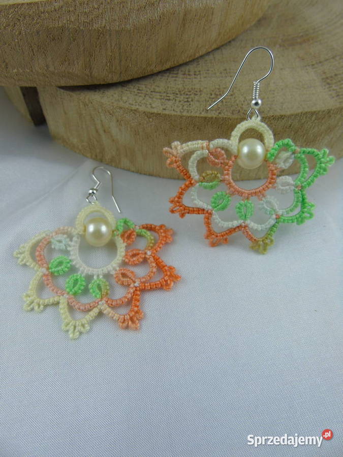 Kolczyki frywolitkowe różne wzory i kolory