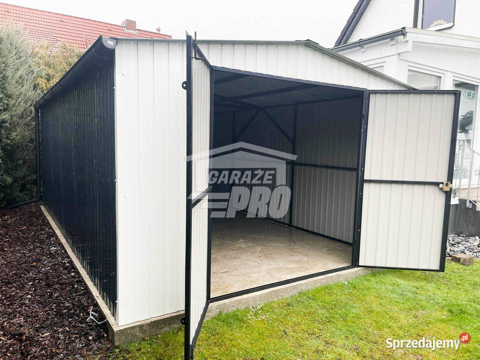 Garaż blaszany 4x6 Brama dwuskrzydłowa Biały 24m2 Szczecinek sprzedam