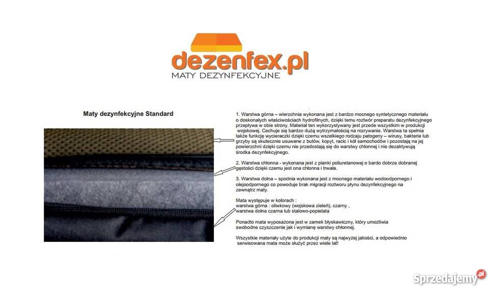 Matymata dezynfekcyjnado dezynfekcji 50x60x4 Pozostałe Lublin