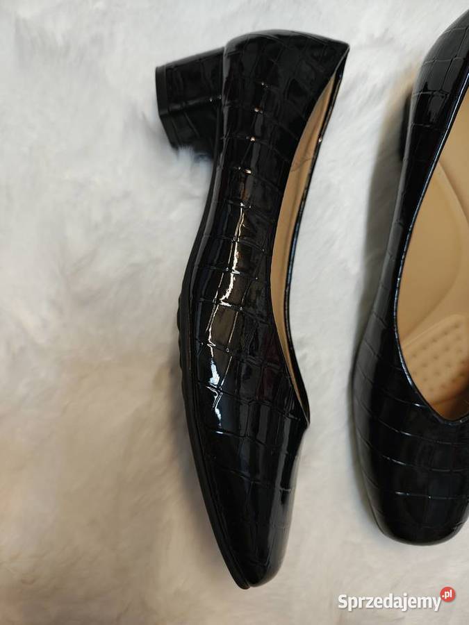 43 Czarne mega wygodne czółenka wieczorowe NOWE skóra ekologiczna sprzedam