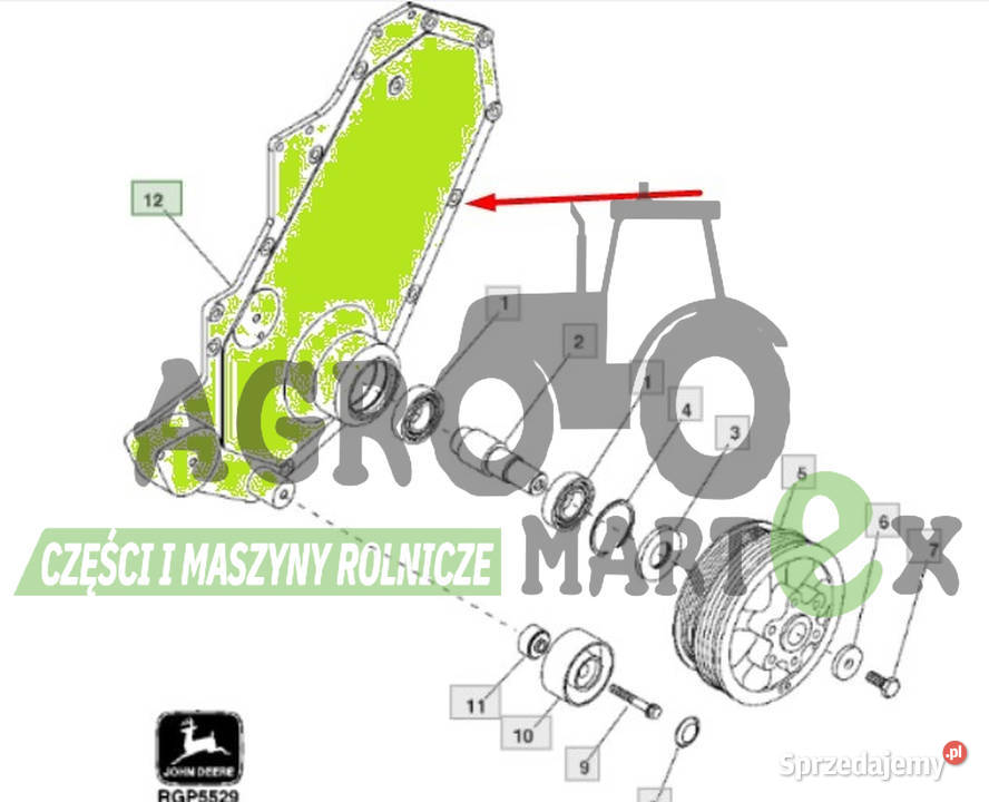R504677 R501149 POKRYWA JD Pozostałe Wichrów