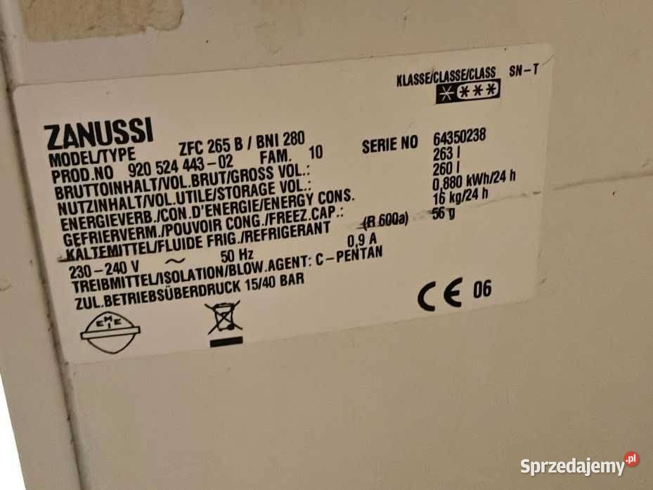 Zamrażarka skrzyniowa Zanussi ZFC 265 B 260L Góra