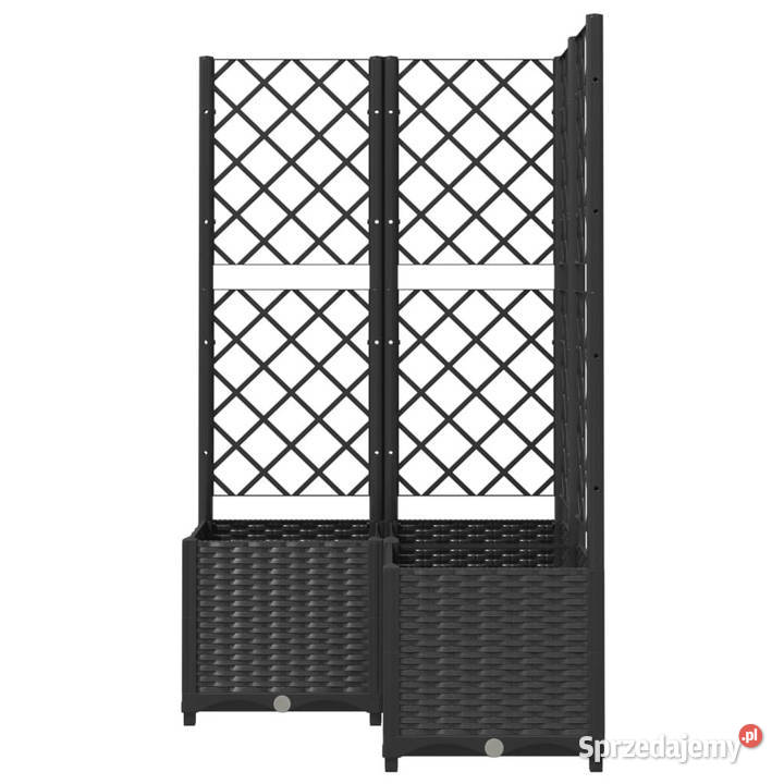 Donica ogrodowa z kratką czarna 80x80x136 PP Warszawa
