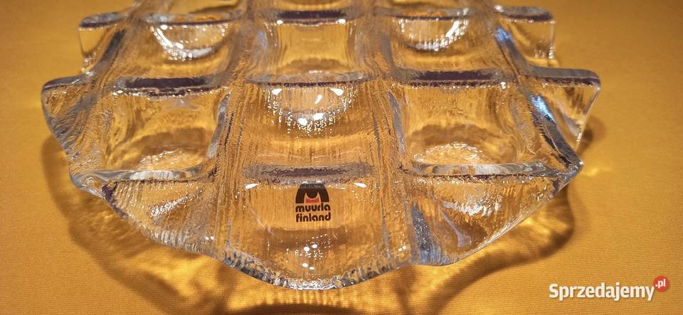 Finlandia MUURLA Art Glass świecznik KRATKA na 5 przezroczysty Ceramika i szkło Jasień