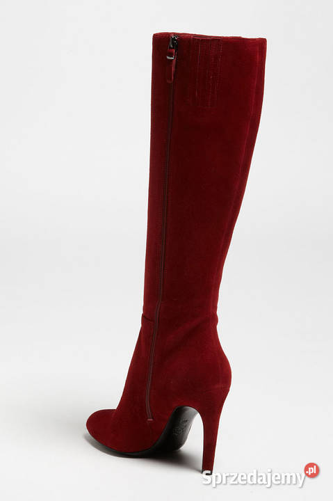 BURGUNDOWA POEZJA naturalny zamsz kozaki szpilki podlaskie Białystok