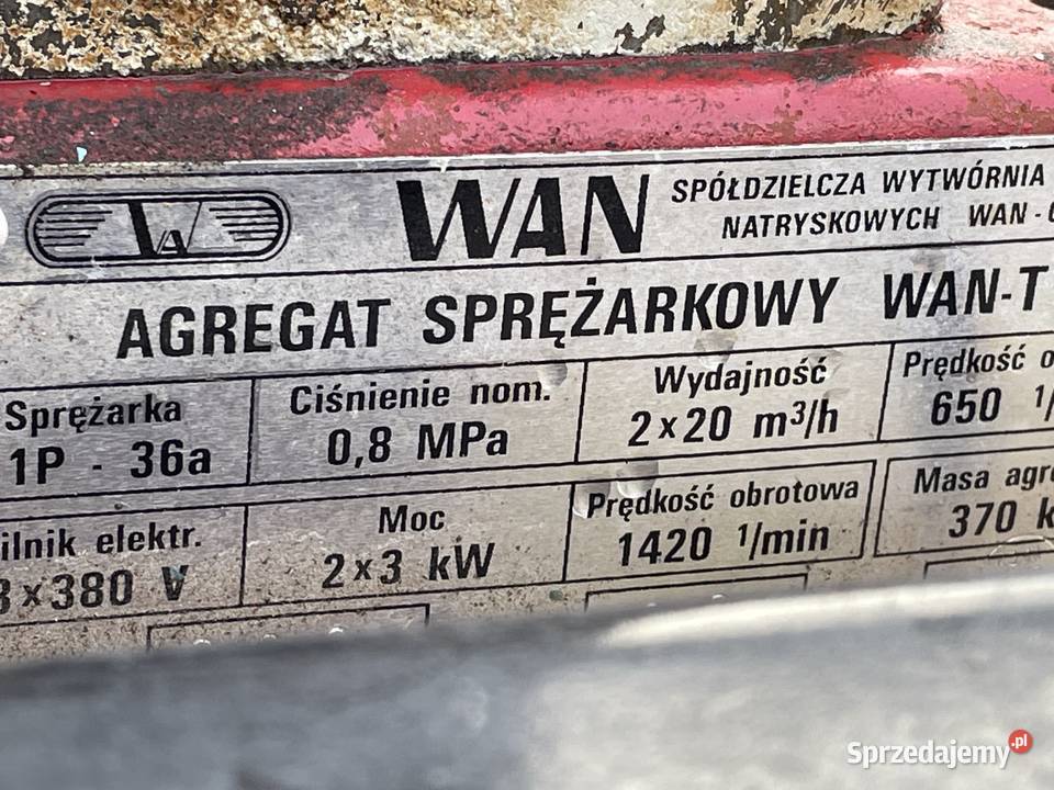 kompresor sprężarka agregat sprężarkowy WANT Moszczenica