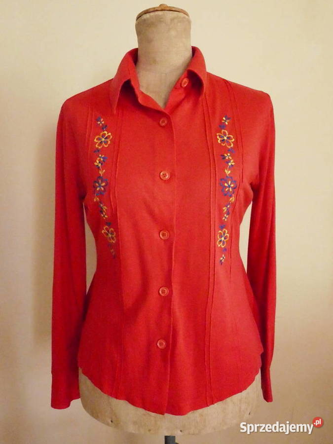 Bluzka koszula z haftami boho VINTAGE lata 70 Warszawa