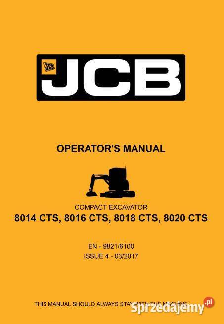 JCB 8020 8018CTS 8016 8014CTS instrukcja obsługi motoryzacja, transport Kielce