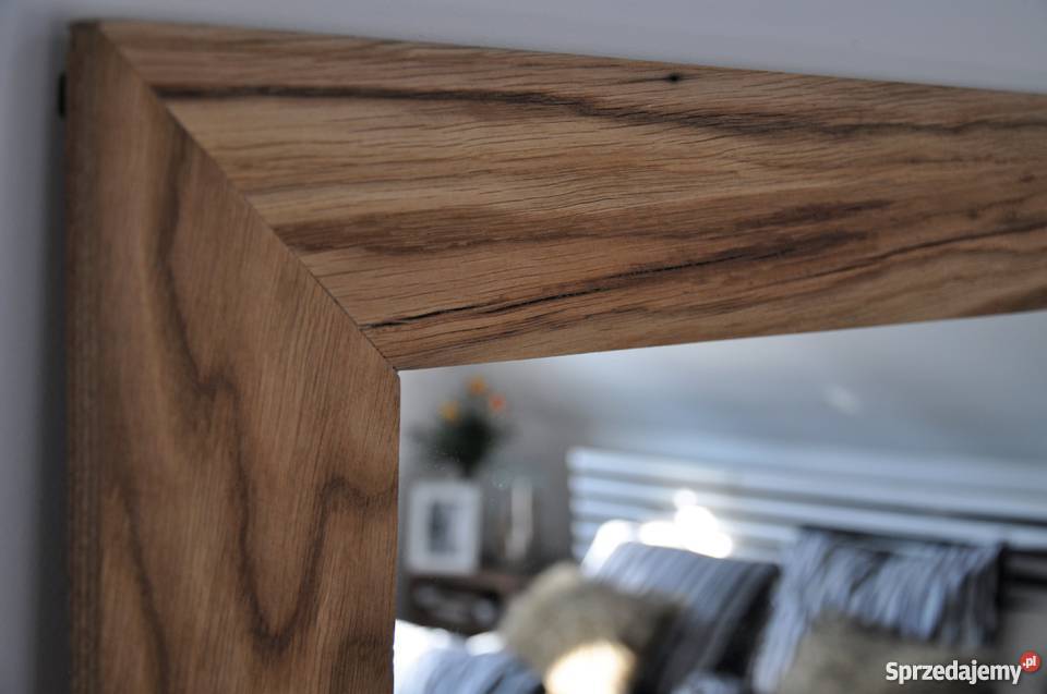 Lustro w przepięknej dębowej ramie sprzedam