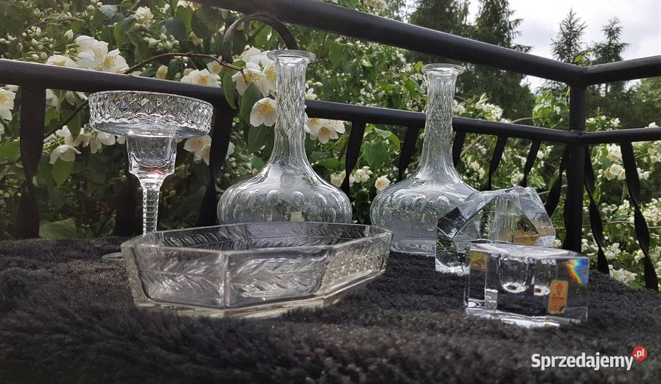 Kruształy świeczniki miseczka karafki Myszków sprzedam