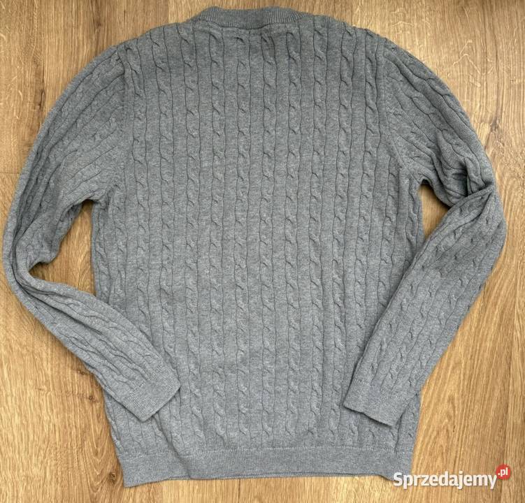 Racing Green sweter warkocz szary 100 bawełna M Lednica Górna