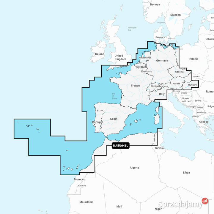 Mapa Navionics+ NAEU646L - Europa Zachodnia