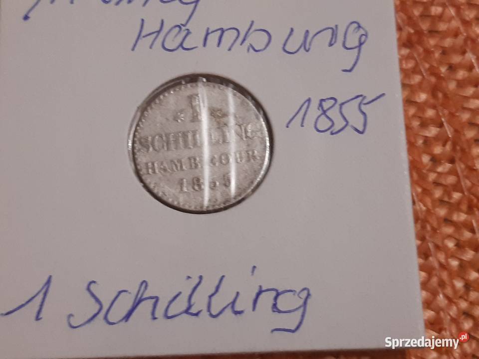 moneta srebrna Niemiec Hamburg z 1855r Łomża