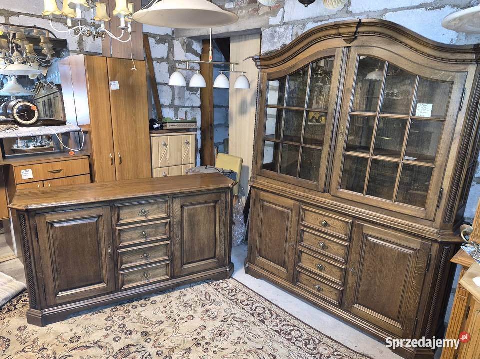 Piękne meble dębowe komoda witryna meble dębowe Sypniewo sprzedam