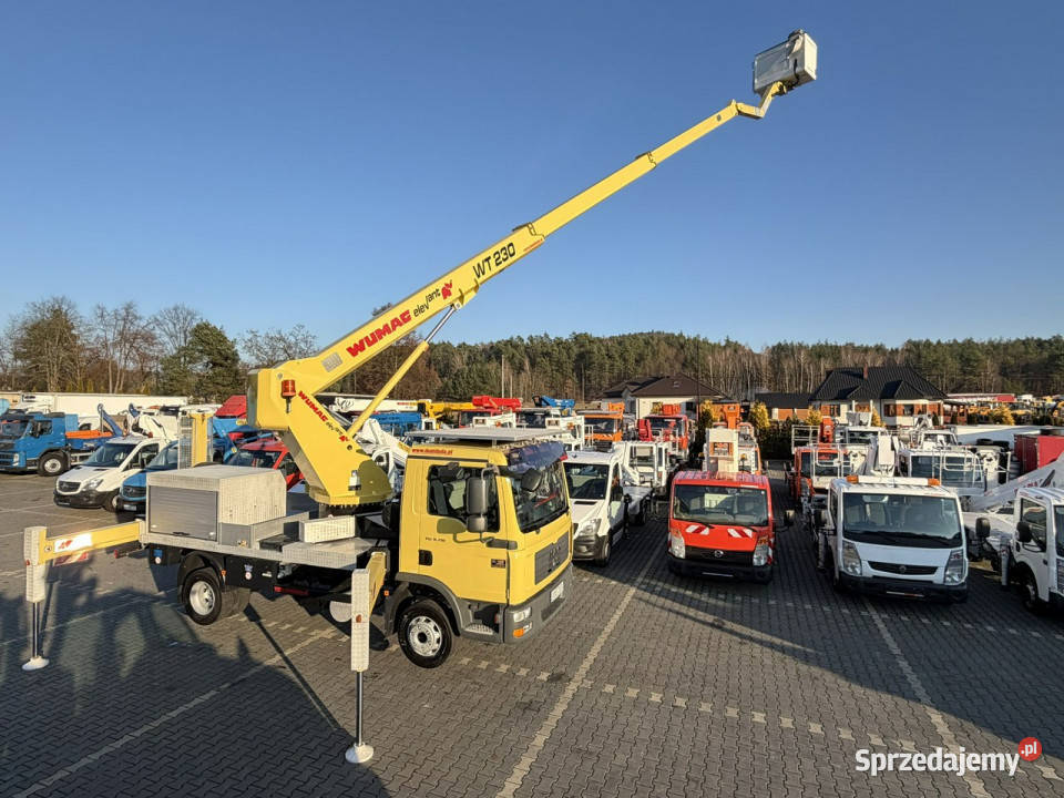 MAN TGL 8210 Zwyżka WUMAG WT 230 23m w bok 18m Widełki