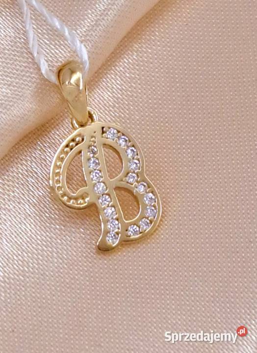 Wisiorek Złoty pr333 Literka B Z569 Poznań