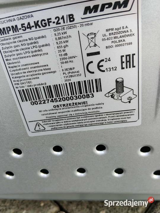 kuchenka gazowa Koprzywnica sprzedam