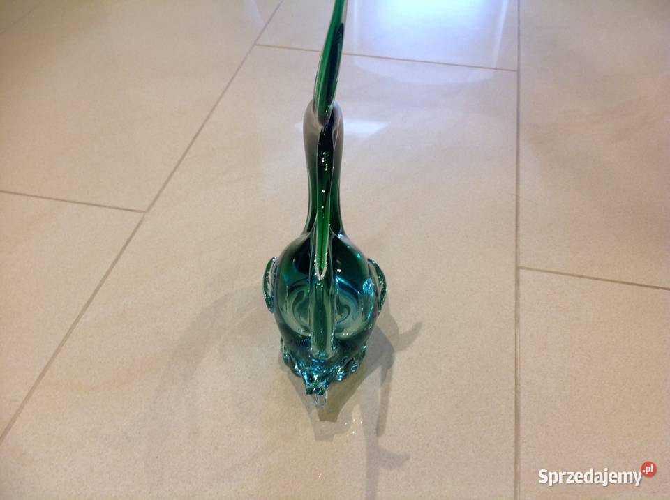 Stara Szklana Ryba Zielone Szkło Dekoracja Nowa Sól