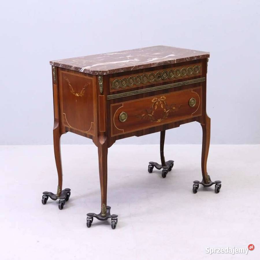 Komoda Ludwik marmur mosiądz Budzyń