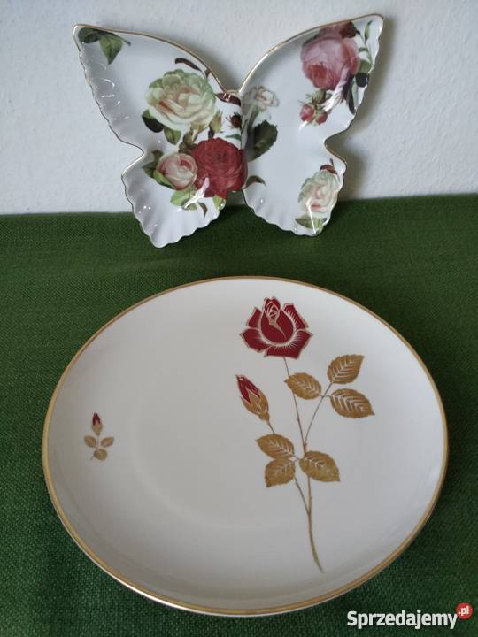 Patera talerz róża porcelana sygnowana Ropa