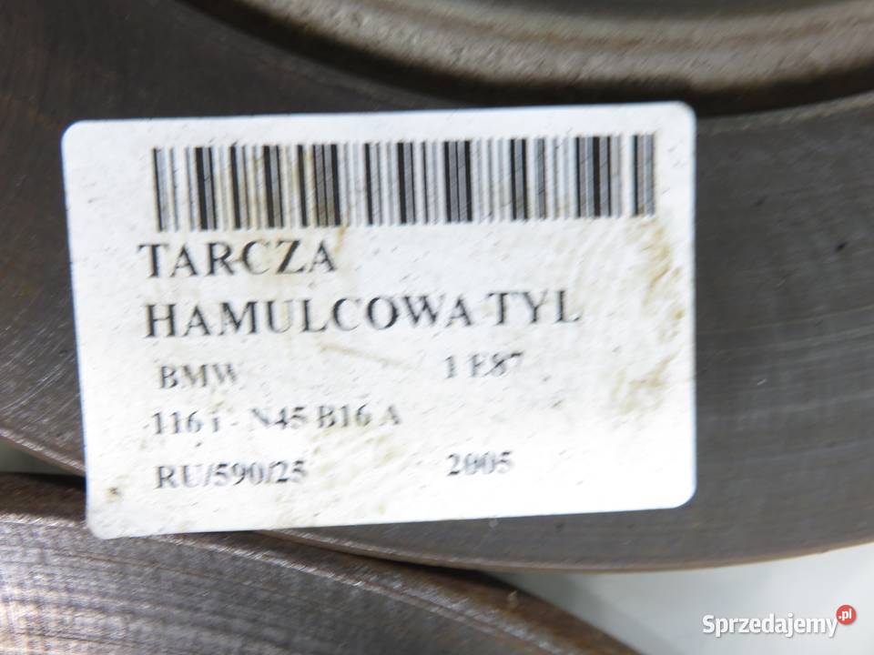 TARCZE HAMULCOWE TYŁ BMW E87 116 KOMPLET małopolskie