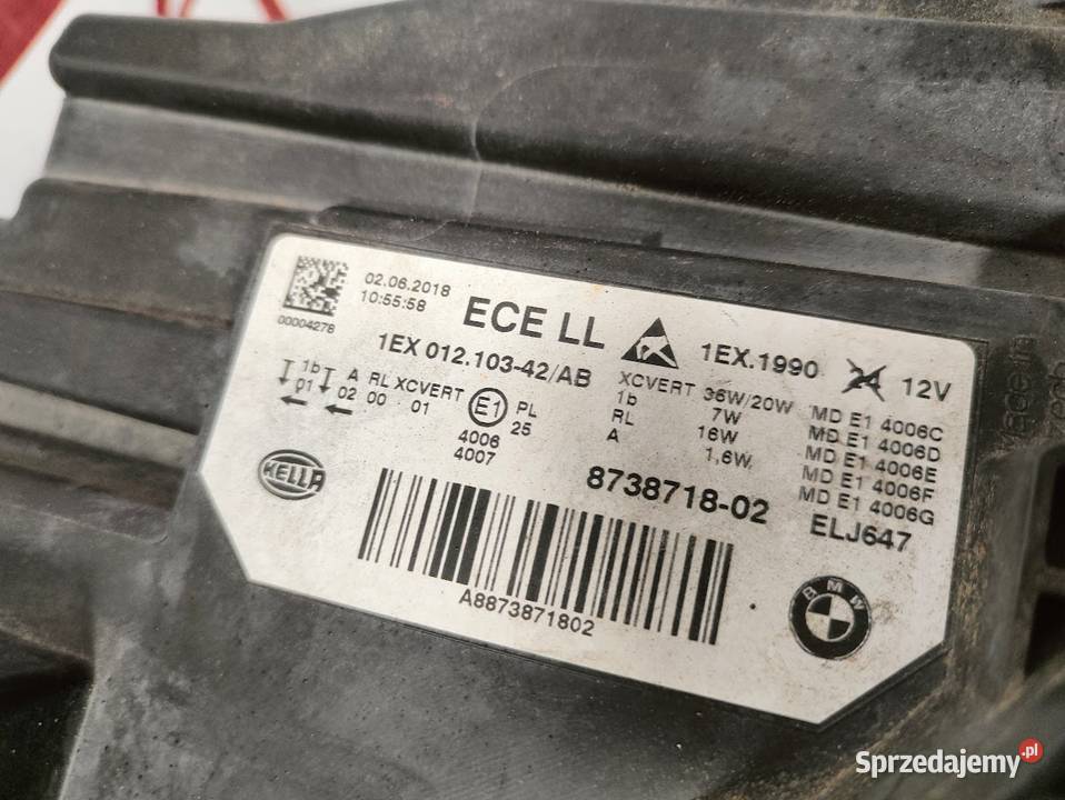 Lampa Prawa LED Adaptive BMW 3 F30 F31 LCi wielkopolskie Pleszew sprzedam