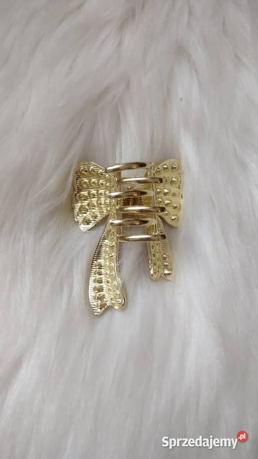 Perełkowa złota spinka do włosów kokarda Glamour Olkusz