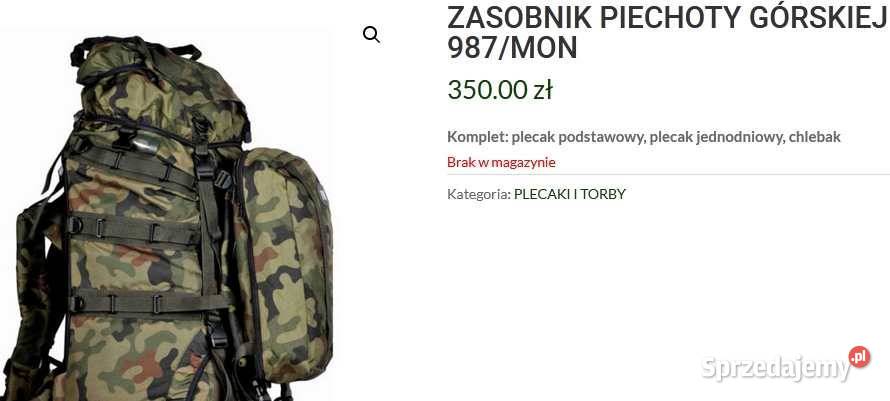 Oryginalny Duży PLECAK żołnierski Zasobnik