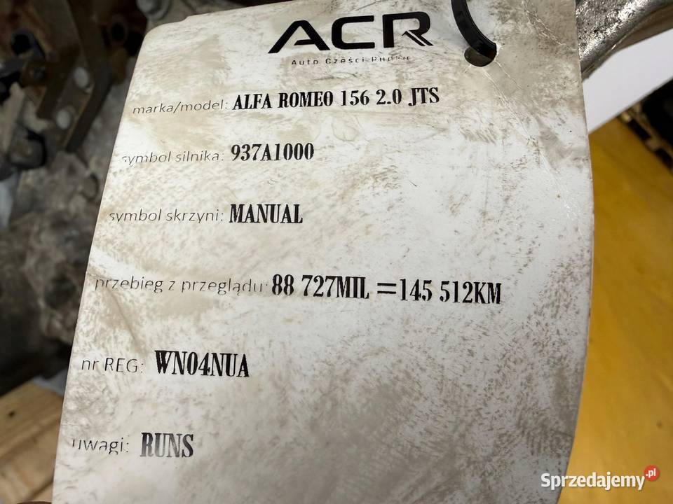 SILNIK Alfa Romeo 156 GTV Spider 20 16V JTS 166
