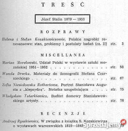 BIULETYN HISTORII SZTUKI 1953 1 XV Warszawa