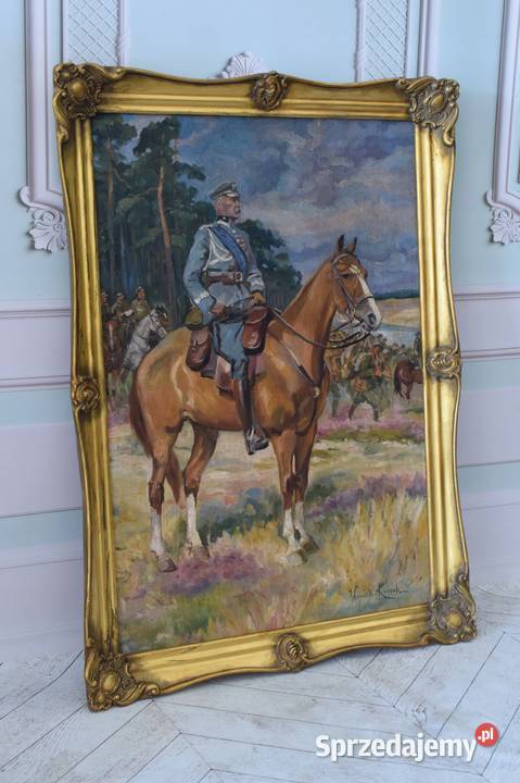 Wojciech Kossak Piłsudski na Koniu Kasztance Malarstwo