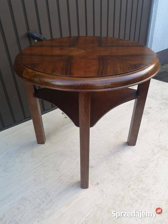 Stolik Ława Okrągły ARTDECO Orzech Antyk Stary Swarzędz