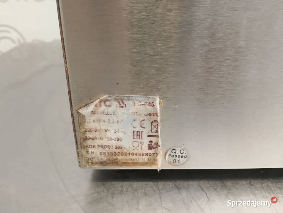 ELEKTRYCZNA PŁYTA GRILLOWA GŁADKA 2x22kW 73 dolnośląskie Wrocław sprzedam