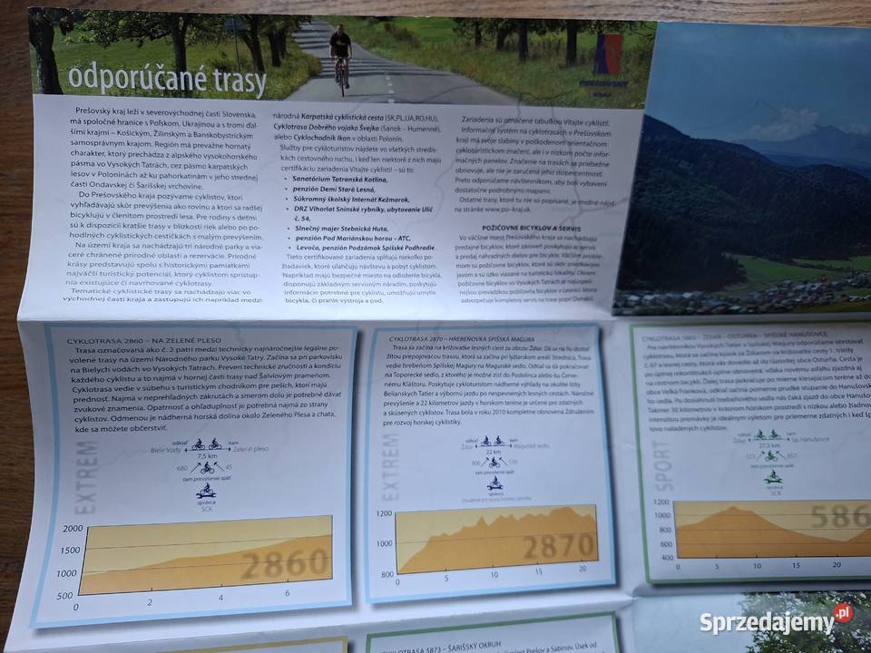 Mapa cykloturistickych tras v Presovskom kraji Kraków
