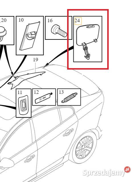 VOLVO S60 II zaslepka airbag lewy slupek tylny Bielany Wrocławskie