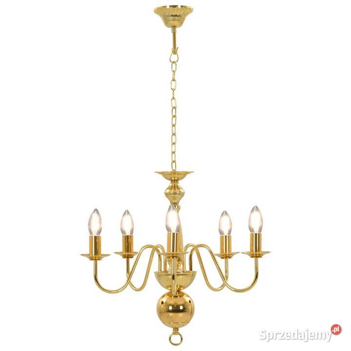 vidaXL Żyrandol złoty 5 żarówek E14SKU281617
