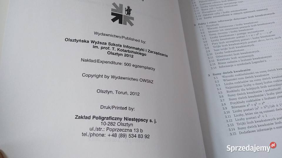 Liczby kwadratowe Andrzej Nowicki Podróże Gdańsk