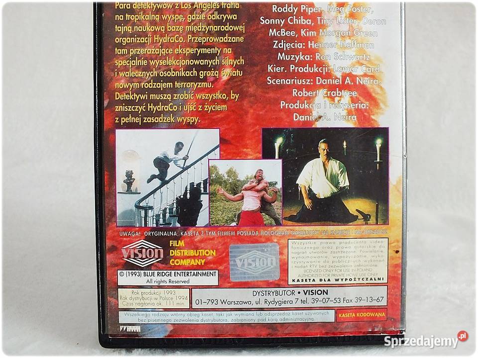 Kaseta VHS Wyspa Zabójców Film na Video ORYGINAŁ 1 płyta