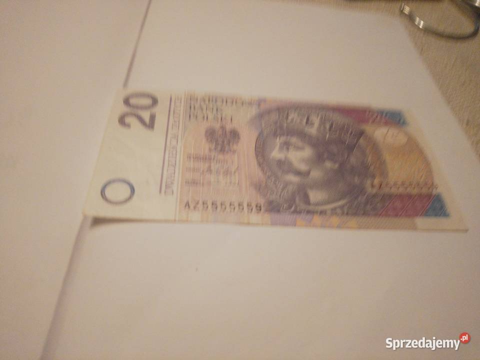 Banknot 20zl AZ 5555559 Kraków