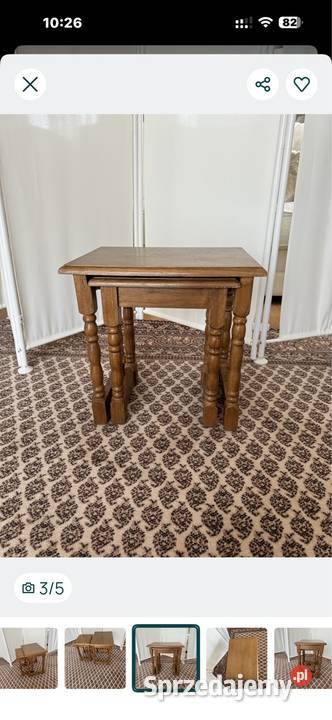 2 stoliki komplet dębowe małe Konstancin-Jeziorna sprzedam