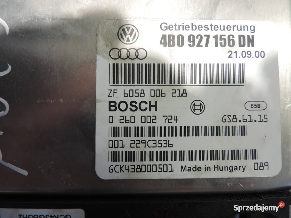 STEROWNIK SKRZYNI AUDI A6 C5 4B0927156DN małopolskie Nowy Sącz