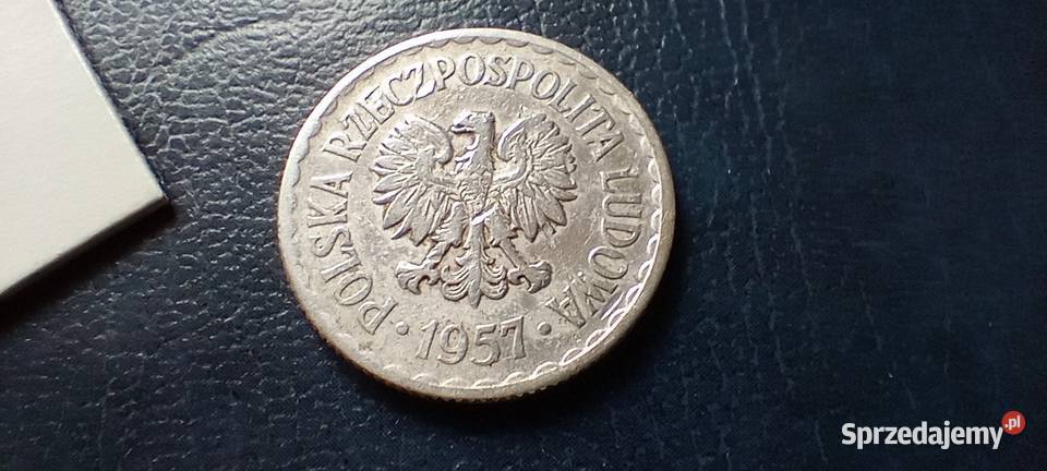 Stare monety 1 złoty 1957 destrukt PRL Polska Lesko