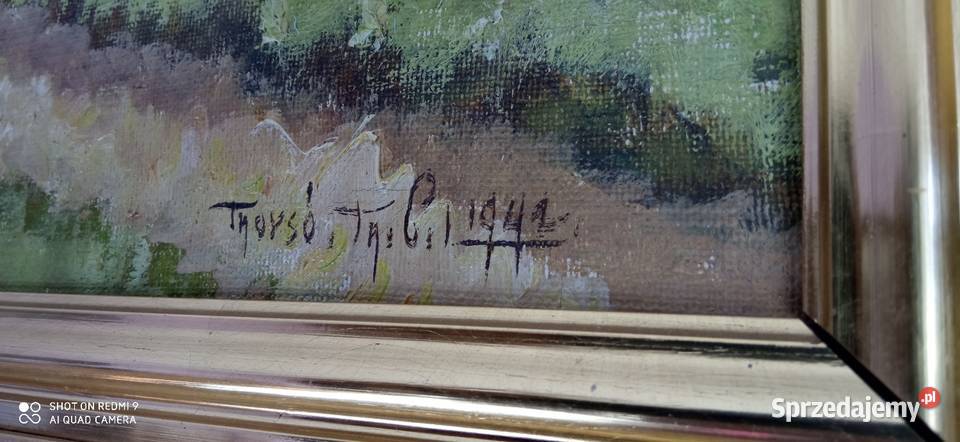 Duży olej na płótnie Wiejski pejzarz ŻNIWA w Malarstwo Warszawa