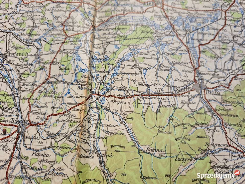 Mapa wojsk niemieckich Polska Q50 Sillein 1944 Kolekcje Szklarska Poręba