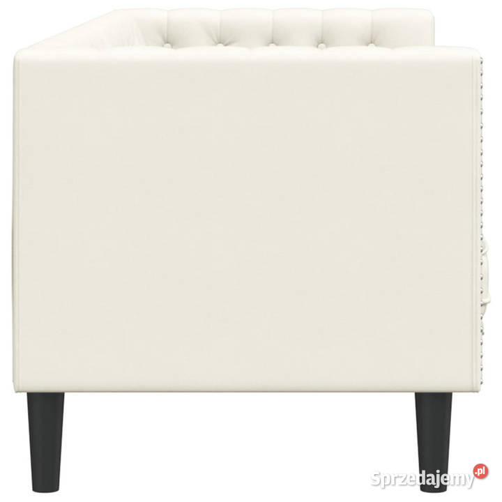 Sofa Chesterfield z wałkami trzyosobowa kremowa Warszawa