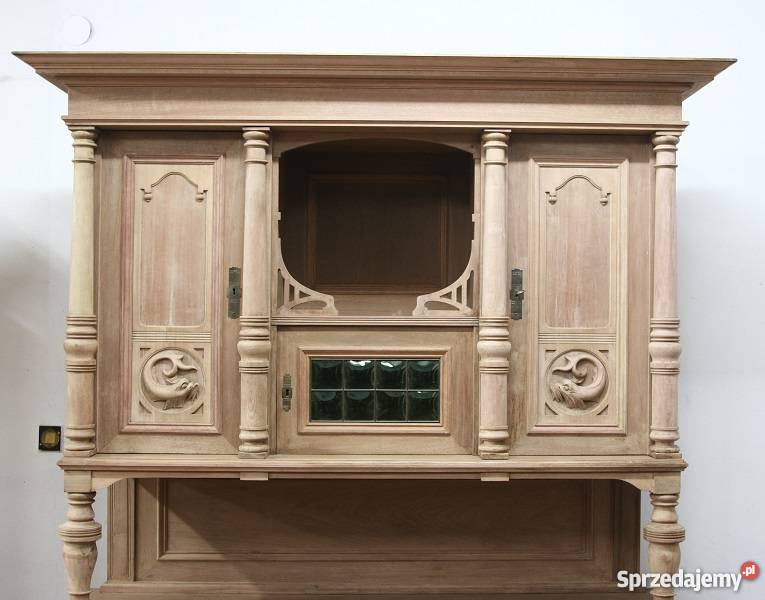 Orzechowy Kredens Secesyjny Oczyszczony mazowieckie Marki sprzedam