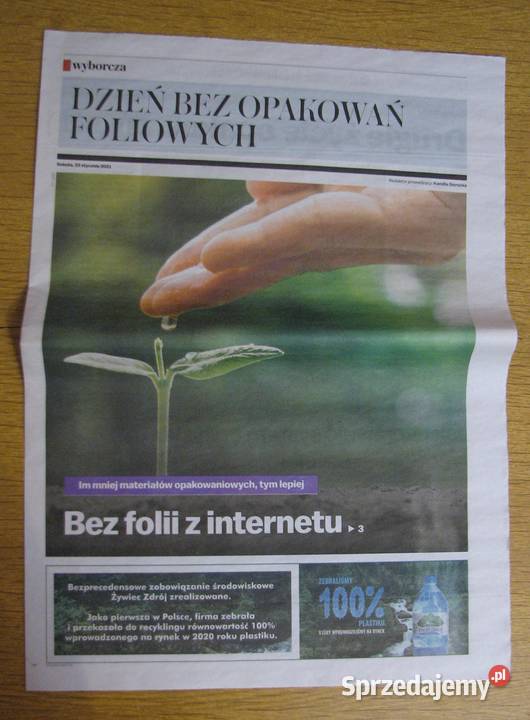 Dzień bez opakowań foliowych Gazeta Wyborcza sprzedam